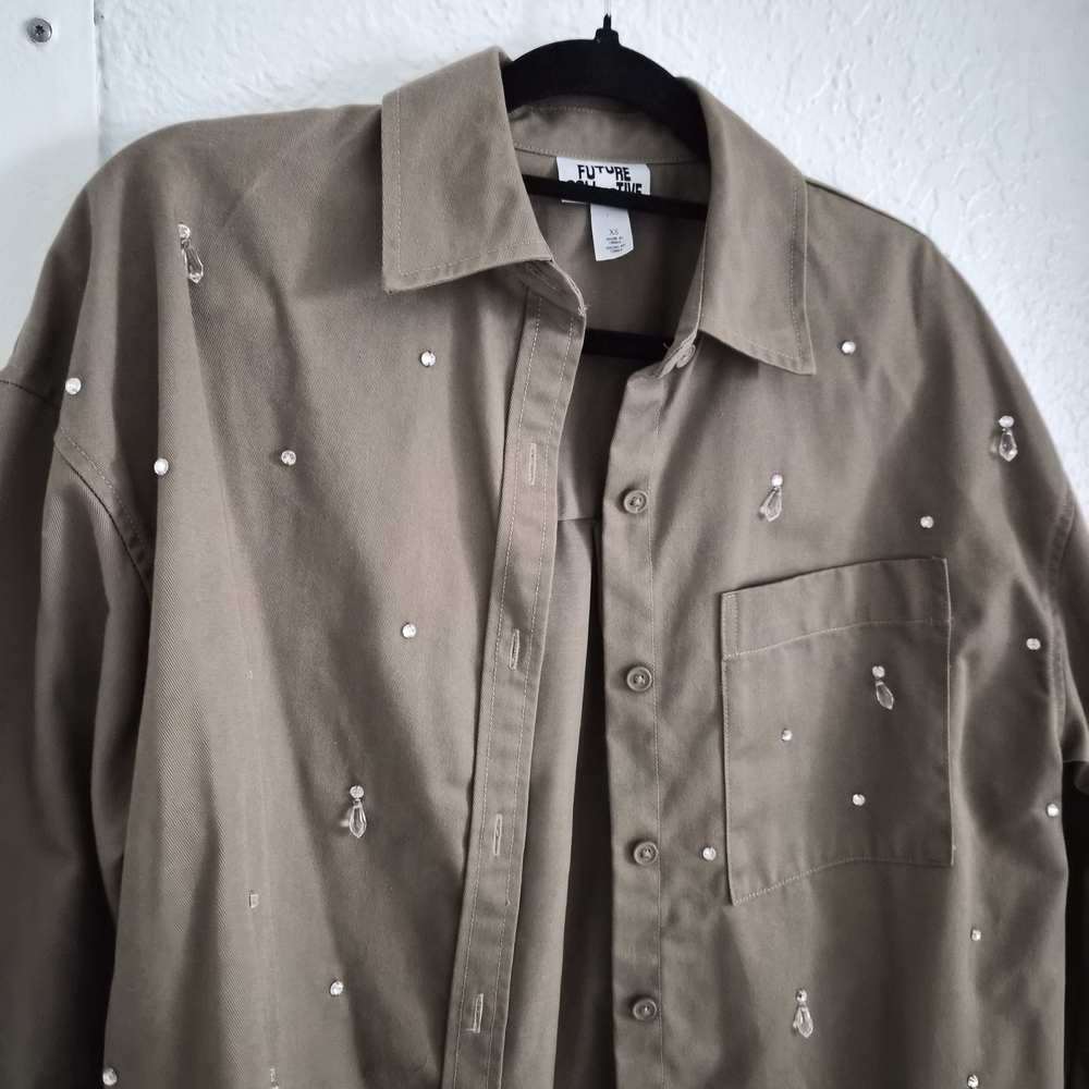 Olive Embellished Jacket - Picture 2 of 4